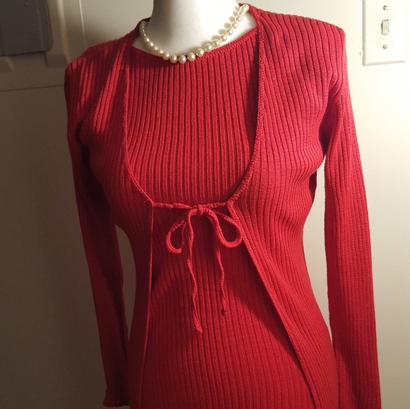 CHRISTMAS DRESS W CARDIGAN SIZE MED - Picture 1 of 6